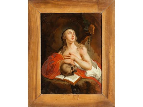 Hinterglasbild mit der Heiligen Maria Magdalena
